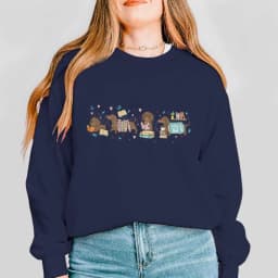 Womens Dachshund Book Lover Graphic Sweatshirts Book Lover Gift Long Sleeve Pullover Top Cute Wiener Dog Sweatshirts Tops