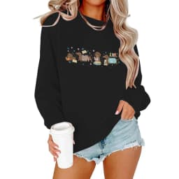 Womens Dachshund Book Lover Graphic Sweatshirts Book Lover Gift Long Sleeve Pullover Top Cute Wiener Dog Sweatshirts Tops