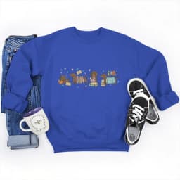 Womens Dachshund Book Lover Graphic Sweatshirts Book Lover Gift Long Sleeve Pullover Top Cute Wiener Dog Sweatshirts Tops