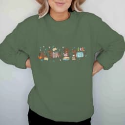 Womens Dachshund Book Lover Graphic Sweatshirts Book Lover Gift Long Sleeve Pullover Top Cute Wiener Dog Sweatshirts Tops