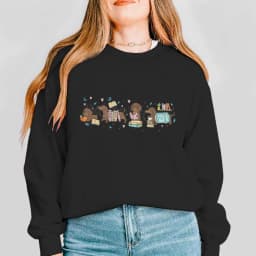 Womens Dachshund Book Lover Graphic Sweatshirts Book Lover Gift Long Sleeve Pullover Top Cute Wiener Dog Sweatshirts Tops