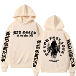Bad Omens Do You Feel Love Ghost Print Hoodies Men Women Fashion Gothic Casual Bodywarmer Hooded High Quality Fleece Sweatshirts