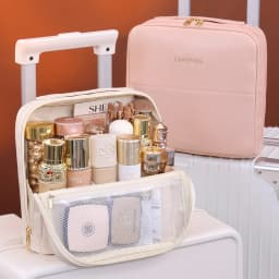 Portable Standing Up Bag Travel Waterproof Toiletry Storage Pouch Bag for Brues Cosmetic Tools Women's Makeup Organizer