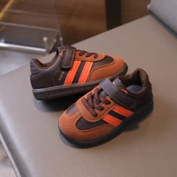 Classic Retro Children's Tennis Shoes Stripe Patchwork Boys Girls School Sneakers Causal Non-slip Daily Wear Kids Sports Shoes