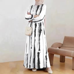 Muslim Cotton Abayas For Women Dashiki Loose Dress Batwing Sleeve Femme Robe