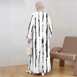 Muslim Cotton Abayas For Women Dashiki Loose Dress Batwing Sleeve Femme Robe