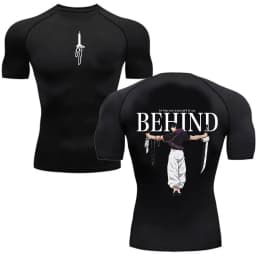 Men's Summer Fitness Gym Sports Running T-Shirt Hot Selling Anime Jujutsu Kaisen Gojo Satoru Compression Shirt Short Sleeve