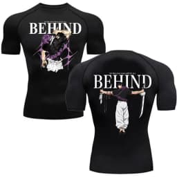 Men's Summer Fitness Gym Sports Running T-Shirt Hot Selling Anime Jujutsu Kaisen Gojo Satoru Compression Shirt Short Sleeve