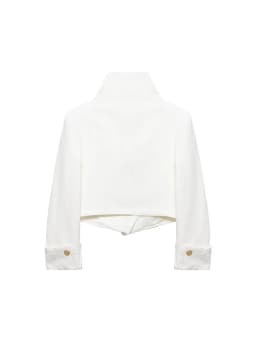 Spring New Women Stand Collar Street Jacket Casual Long Sleeve Button Solid Color Jacket Simple Style Commuter Clothing Female