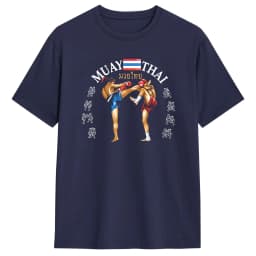 Vintage Muay Thai Training & Gym T-Shirt for Men Crew Neck Cotton T Shirt Short Sleeve Tee Shirt Summer Clothes