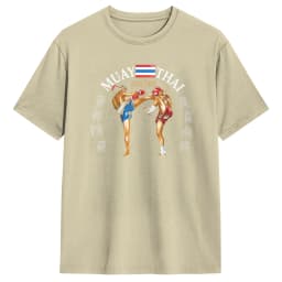 Vintage Muay Thai Training & Gym T-Shirt for Men Crew Neck Cotton T Shirt Short Sleeve Tee Shirt Summer Clothes