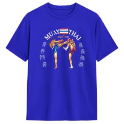 Vintage Muay Thai Training & Gym T-Shirt for Men Crew Neck Cotton T Shirt Short Sleeve Tee Shirt Summer Clothes