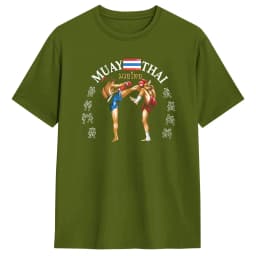 Vintage Muay Thai Training & Gym T-Shirt for Men Crew Neck Cotton T Shirt Short Sleeve Tee Shirt Summer Clothes