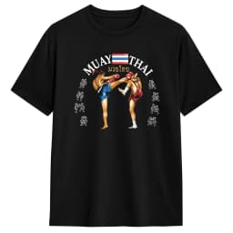 Vintage Muay Thai Training & Gym T-Shirt for Men Crew Neck Cotton T Shirt Short Sleeve Tee Shirt Summer Clothes