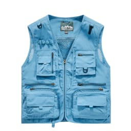 Fishing Vest Breathable Fishing Travel Mesh Vest with Zipper Pockets Summer Work Vest for Outdoor Activities