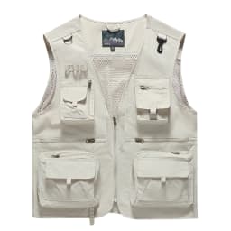 Fishing Vest Breathable Fishing Travel Mesh Vest with Zipper Pockets Summer Work Vest for Outdoor Activities
