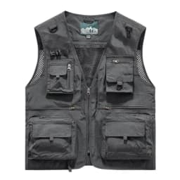 Fishing Vest Breathable Fishing Travel Mesh Vest with Zipper Pockets Summer Work Vest for Outdoor Activities