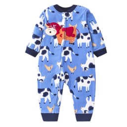 Newborn Baby Clothes Cartoon Bear Rompers Zipper Infant Boys Girls Spring Autumn Jumpsuits Polar Fleece Outfit 9-24Month