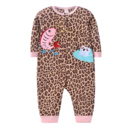 Newborn Baby Clothes Cartoon Bear Rompers Zipper Infant Boys Girls Spring Autumn Jumpsuits Polar Fleece Outfit 9-24Month