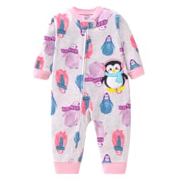 Newborn Baby Clothes Cartoon Bear Rompers Zipper Infant Boys Girls Spring Autumn Jumpsuits Polar Fleece Outfit 9-24Month