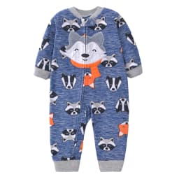 Newborn Baby Clothes Cartoon Bear Rompers Zipper Infant Boys Girls Spring Autumn Jumpsuits Polar Fleece Outfit 9-24Month