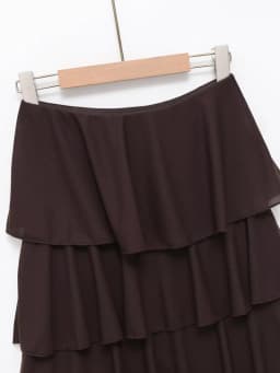 ETJ Women's Tiered Ruffle Skirt Asymmetrical Hem Long Flowy Midi Skirt 2026 Spring Fashion Elegant Layered Skirts