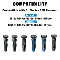Adapted for 53B Series 5/6 Replacement Head Compatible with Electric Shaver Razor 5018s, 5020s, 5031s, 5050cs, 6072cc,Black