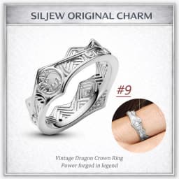SilJew Vintage Fantasy Dragon Wolf Lion Charm 925 Silver Bead Fit Pandora Bracelet Medieval Throne Style Jewelry Gift for Women