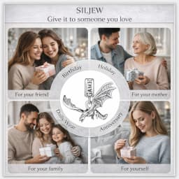 SilJew Vintage Fantasy Dragon Wolf Lion Charm 925 Silver Bead Fit Pandora Bracelet Medieval Throne Style Jewelry Gift for Women