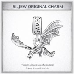 SilJew Vintage Fantasy Dragon Wolf Lion Charm 925 Silver Bead Fit Pandora Bracelet Medieval Throne Style Jewelry Gift for Women