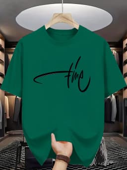 Summer Men's 100% Cotton Casual Loose Simple Letter Pattern Printed Comfortable Sports Round Neck Short Sleeved T-Shirt Top
