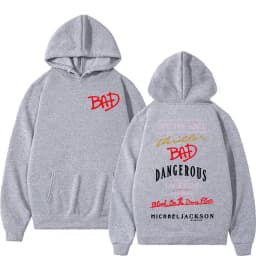 King of Pop Michael Jackson Bad Era Print Sweatshirt Men Women Fashion Classic Oversized Hoodies High Quality Casual Cozy Hooded