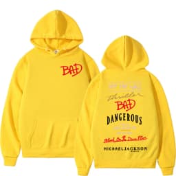King of Pop Michael Jackson Bad Era Print Sweatshirt Men Women Fashion Classic Oversized Hoodies High Quality Casual Cozy Hooded