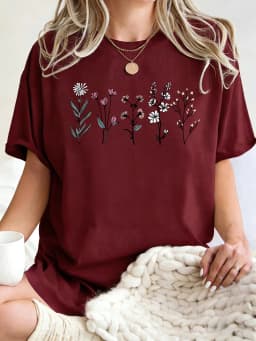 All Kinds Of Beautiful Flowers Printed T-Shirt Women Cotton Loose T Shirts All-Match Summer Clothing Comfortable Y2K Streetwear