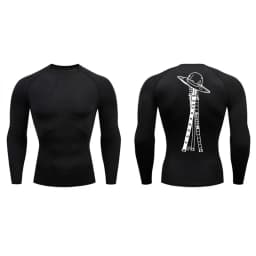 Sword Print Long Sleeve Compression Shirt for Men Athletic Quick Dry Tshirts Tops Gym Workout Running Baselayers Undershirts