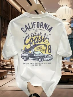 Summer Bestseller New Trend Print Versatile 100% Cotton Men T-shirt Daily Outdoor Sports Party Casual Loose Street Short-sleeve