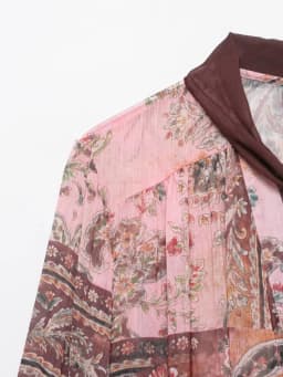 KONDALA Chic Print Women Vintage Blouse Long Sleeve Lace Bow Loose Shirt Single Breasted Casual Fashion 2026 Spring Female Shirt