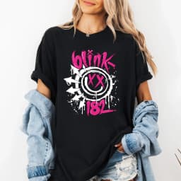 2026 Summer Women's Vintage Blink 182 T-Shirt  Cotton and Breathable Short Sleeve Streetwear Oversized Loose Casual