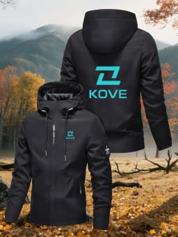 Men's Hooded Outdoor Jacket,“KOVE” Trendy Prints,Breathable and Wearable,Outdoor Windbreaker。Sports Windbreaker,