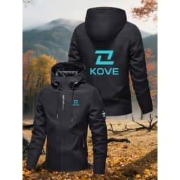 Men's Hooded Outdoor Jacket,“KOVE” Trendy Prints,Breathable and Wearable,Outdoor Windbreaker。Sports Windbreaker,