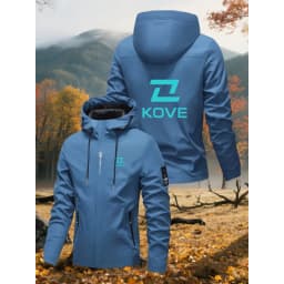 Men's Hooded Outdoor Jacket,“KOVE” Trendy Prints,Breathable and Wearable,Outdoor Windbreaker。Sports Windbreaker,