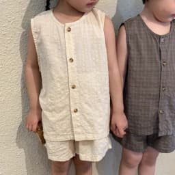 2026 Summer Kids Clothing Set Boys Vest and Shorts 2 Pcs Suit Korean Style Casual Girls Clothes Set Unsex Children Outfit
