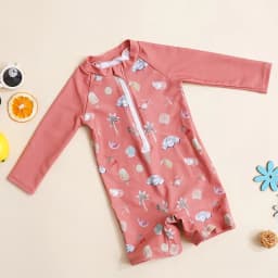 Elinfant Baby One Piece Swimsuit Infant Toddler Boy Girl Swimwear Fashion Prints Zip Front Washable Reusable Baby Clothes
