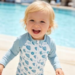 Elinfant Baby One Piece Swimsuit Infant Toddler Boy Girl Swimwear Fashion Prints Zip Front Washable Reusable Baby Clothes