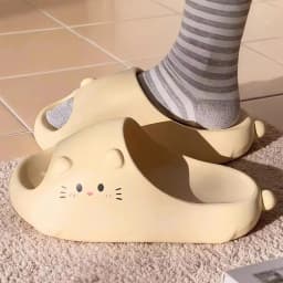 Women House BathSlippers Casual Cute Lovely Cartoon Hamburger Cat Capybara Summer Indoor Non-slip Soft Soles Comfy Home Female