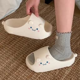 Women House BathSlippers Casual Cute Lovely Cartoon Hamburger Cat Capybara Summer Indoor Non-slip Soft Soles Comfy Home Female