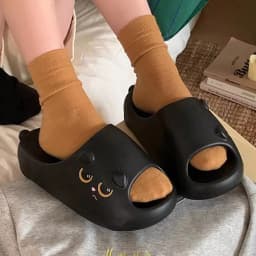 Women House BathSlippers Casual Cute Lovely Cartoon Hamburger Cat Capybara Summer Indoor Non-slip Soft Soles Comfy Home Female