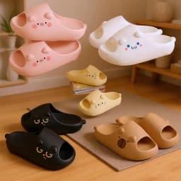 Women House BathSlippers Casual Cute Lovely Cartoon Hamburger Cat Capybara Summer Indoor Non-slip Soft Soles Comfy Home Female