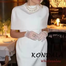 KONDALA Chic Sheath Shawl Mini Club Woman Mini Dress Fashion 2026 Spring Night Party Dress Vintage Solid Party Elegant Vestidos