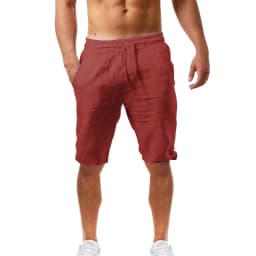 2026 Summer Men's Shorts Cotton Linen Casual Bermudas Men Classic Breathable short pants Solid Color Clothing Beach Shorts Male